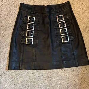 Topshop Stylish Black Buckle Skirt